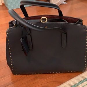 BRAND NEW COACH PURSE NAVY BLUE WITH GOLD ACCENTS